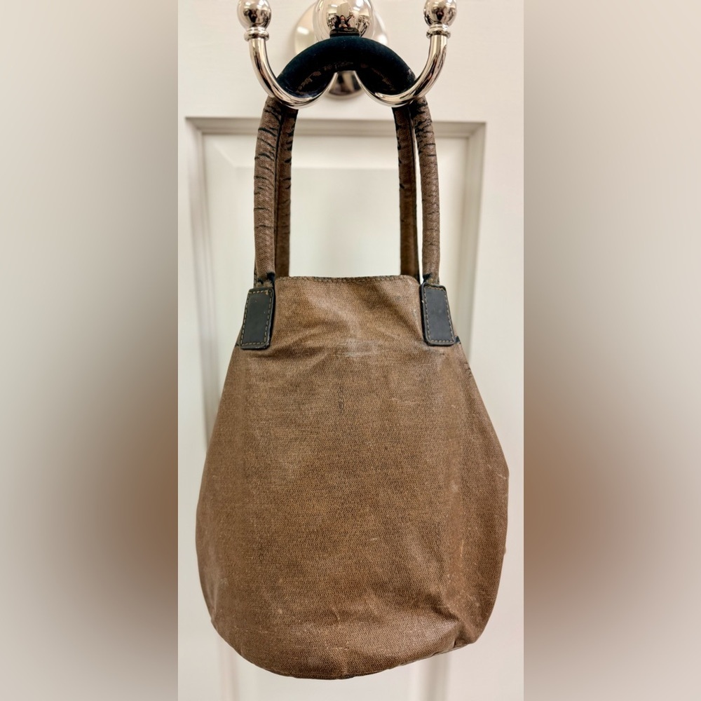 FENDI Vintage Rare Roma 1925 Brown Coated Canvas Palazzo Bucket Tote Handbag - Picture 2 of 16